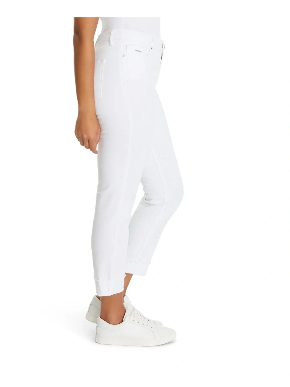 Nine West Women's White Cropped Jeans - Classic High-Rise Size 6 Slight Stretch